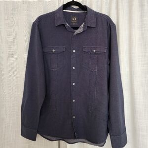Armani Exchange Indigo Button-Up Shirt